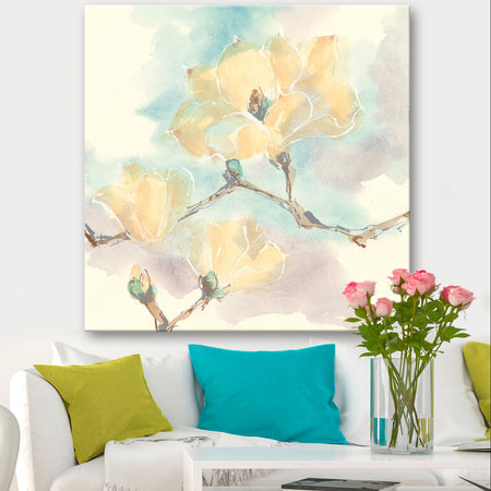 Magnolias in White I - Cabin & Lodge Canvas Artwork