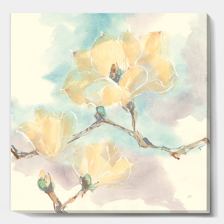 Magnolias in White I - Cabin & Lodge Canvas Artwork