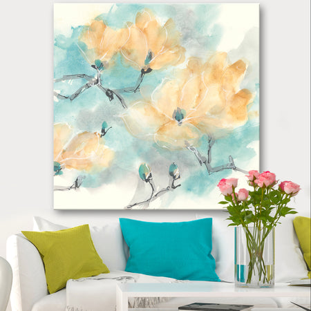 Teal Buds I - Cabin & Lodge Premium Canvas Wall Art
