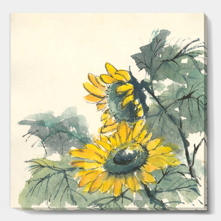 Tradionnal Sunflower II - Cabin & Lodge Premium Canvas Wall Art