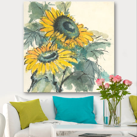 Tradionnal Sunflower I - Cabin & Lodge Gallery-wrapped Canvas