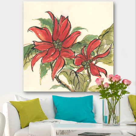 Poinsettia II - Farmhouse Canvas Artwork