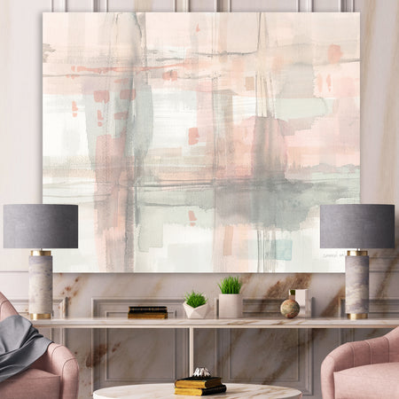 Intersect II Grey - Pink Modern Premium Canvas Wall Art