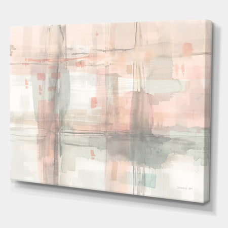 Intersect II Grey - Pink Modern Premium Canvas Wall Art