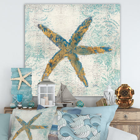 Coastal Pastel seashells III - Vintage Nautical Canvas Art
