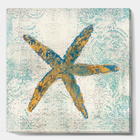 Coastal Pastel seashells III - Vintage Nautical Canvas Art