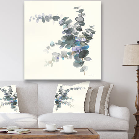 Grey Watercolor Flower III - Traditional Gallery-wrapped Canvas