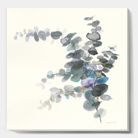 Grey Watercolor Flower III - Traditional Gallery-wrapped Canvas