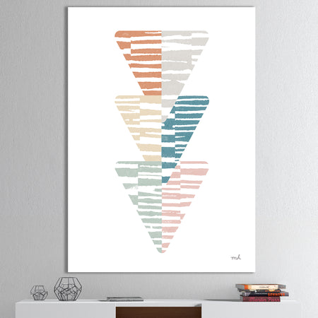 Watercolor Geometric Triangle III - Transitional Canvas Art
