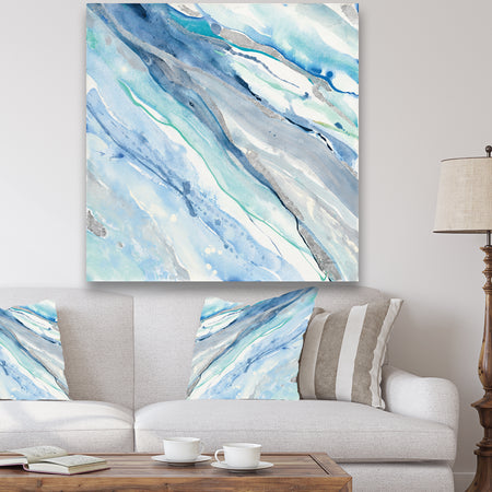 Blue Silver Spring II - Modern Lake House Gallery-wrapped Canvas