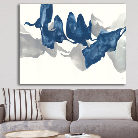 Gouache Sapphire on Gray - Modern & Contemporary Canvas Art