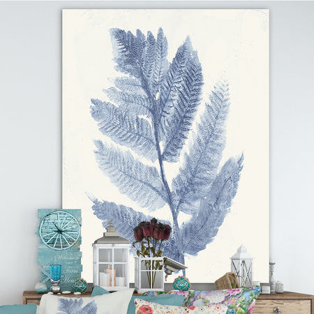 Forest Ferns Blue - Cottage Premium Canvas Wall Art