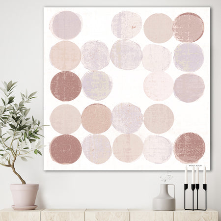 Shade of Pink Geometric Dots II - Abstract Canvas Artwork