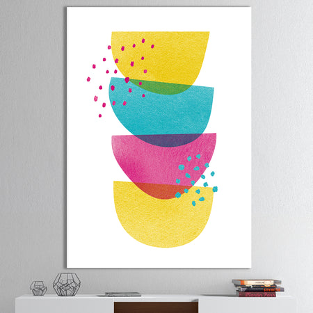 Minimal Spots Balance II - Mid-Century Modern Premium Canvas Wall Art