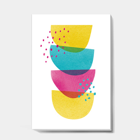 Minimal Spots Balance II - Mid-Century Modern Premium Canvas Wall Art