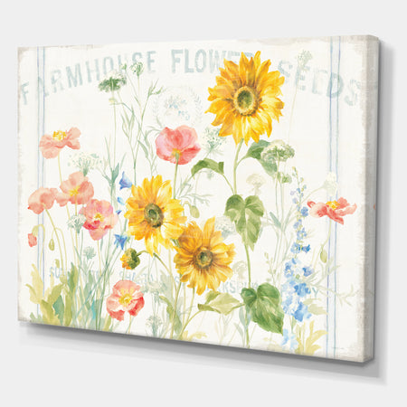 Floursack Florals I - Floral & Botanical Gallery-wrapped Canvas