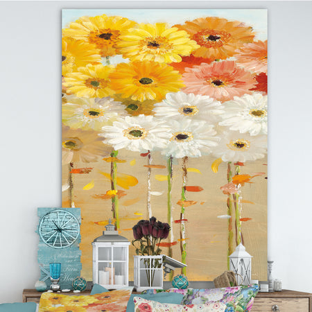 Daisies Fall I - Floral & Botanical Canvas Art
