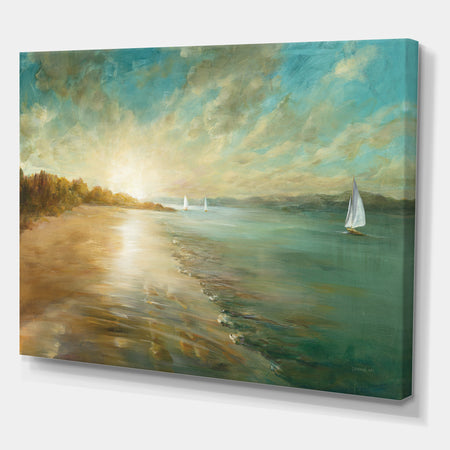 Coastal Pastel Horizon - Nautical & Coastal Canvas Art