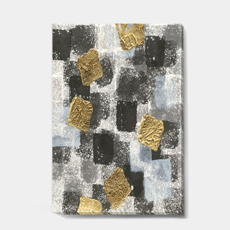 Gold Glamour Squares I - Modern & Transitional Canvas Artwork