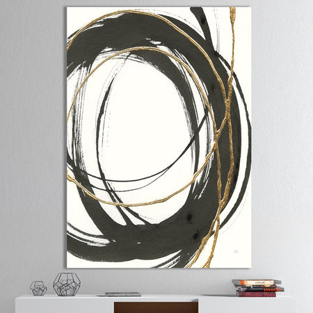 Gold Glamour Circle III - Posh & Luxe Gallery-wrapped Canvas