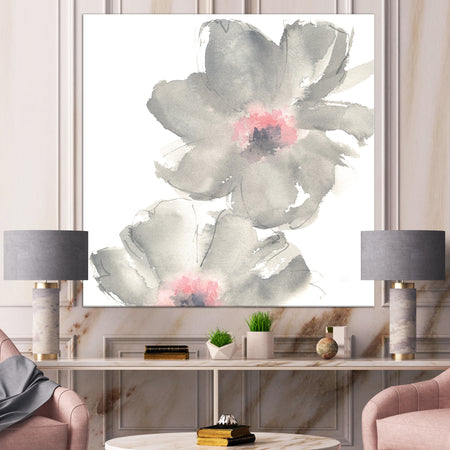 Shabby Gray Blush Cosmo I - Shabby Chic Canvas Art