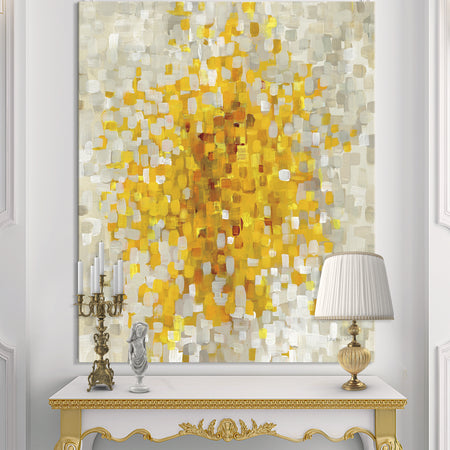 Glam Yellow Explosion Blocks - Modern & Transitional Gallery-wrapped Canvas