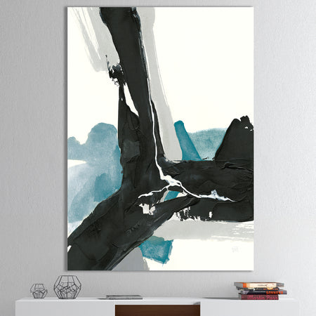 Geometric Black and Teal III - Modern & Contemporary Canvas Artwork