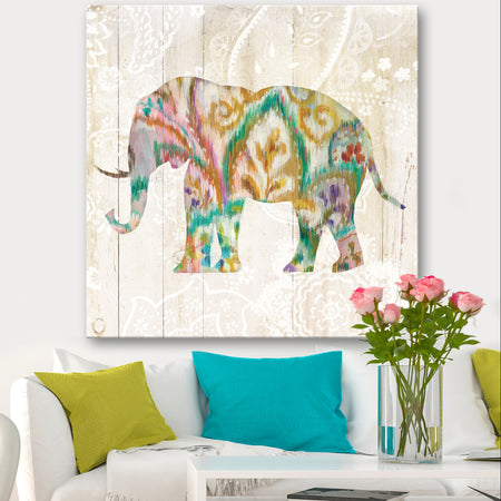 Boho Paisley Elephant II vII - Bohemian & Eclectic Canvas Art