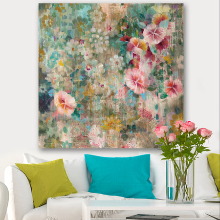 Flower Shower III - Farmhouse Gallery-wrapped Canvas