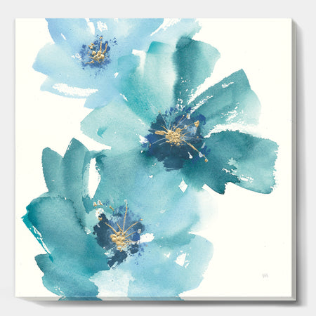 Blue Cosmos Indigo I - Farmhouse Canvas Artwork