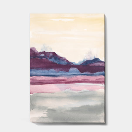 Shabby Watercolor on Purple I - Shabby Chic Canvas Artwork