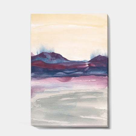 Shabby Watercolor on Purple II - Shabby Chic Canvas Art