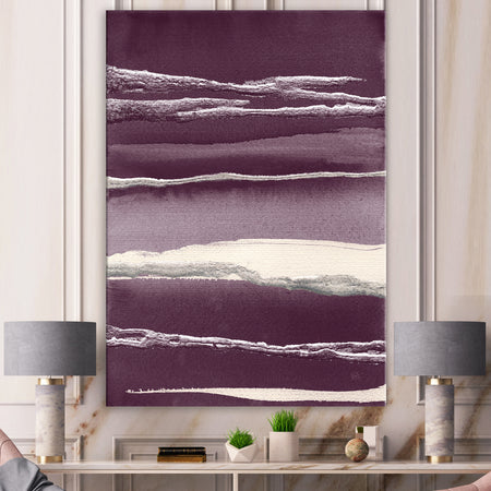Shabby Watercolor on Purple IV - Shabby Chic Gallery-wrapped Canvas