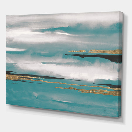 Glam Teal Watercolor II - Modern & Contemporary Canvas Art