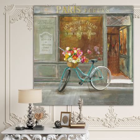 Paris French Flowershop - Traditional Gallery-wrapped Canvas