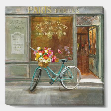 Paris French Flowershop - Traditional Gallery-wrapped Canvas