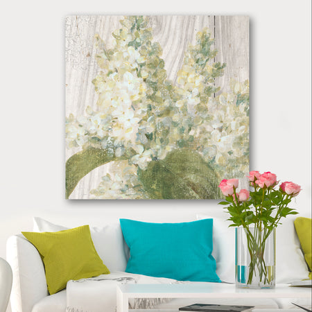 Goauche Green Flower II - Cabin & Lodge Canvas Art