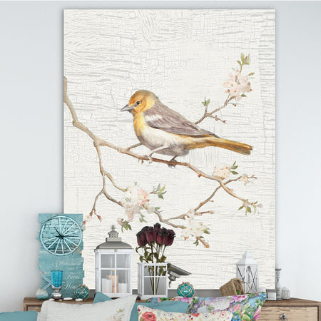 Birds on Blossom II - Farmhouse Canvas Artwork