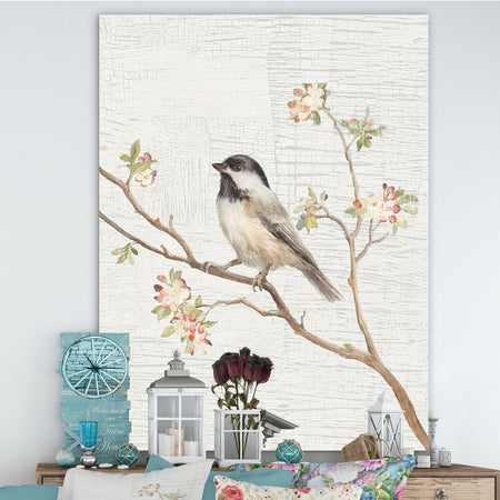 Birds on Blossom I - Farmhouse Canvas Art
