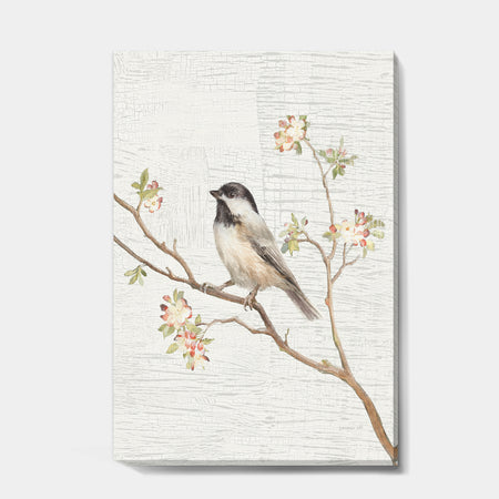 Birds on Blossom I - Farmhouse Canvas Art