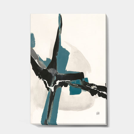 Glam Cerulean I - Transitional Canvas Artwork
