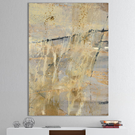 Geometric Cream Block II - Modern Glam Gallery-wrapped Canvas