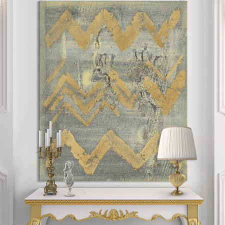 Glam Metallic Form III - Modern & Transitional Gallery-wrapped Canvas