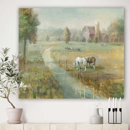 Tranquil Country Field - Farmhouse Canvas Artwork