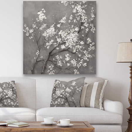 White Cherry Blossoms I - Traditional Gallery-wrapped Canvas