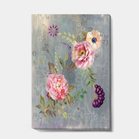 Peonies and Paisley - Cabin & Lodge Canvas Art