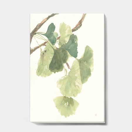 Watercolor Gingko Leaves I - Cabin & Lodge Gallery-wrapped Canvas