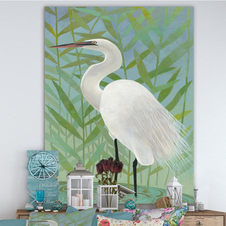 heron by the Shore II - Modern Farmhouse Canvas Artwork
