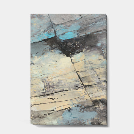 Rock Teal Panel II - Modern & Contemporary Gallery-wrapped Canvas