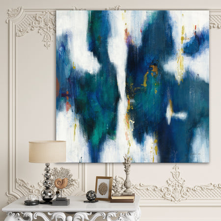 Blue Glam Texture I - Contemporary Premium Canvas Wall Art